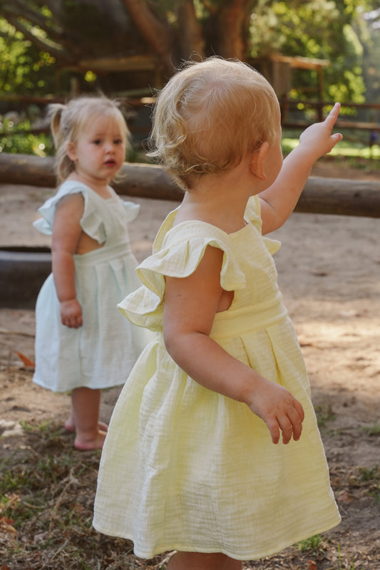 Wildflower Muslin Dress - Butter Yellow