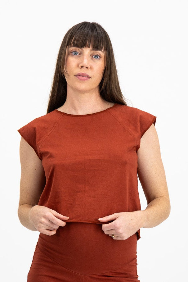 The Raglan Tank - Red Clay