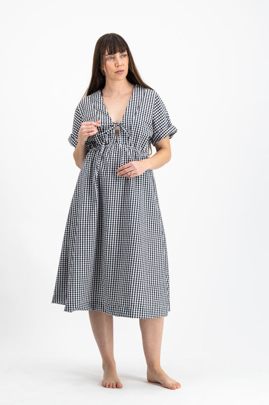 The Country Dress- Black Gingham