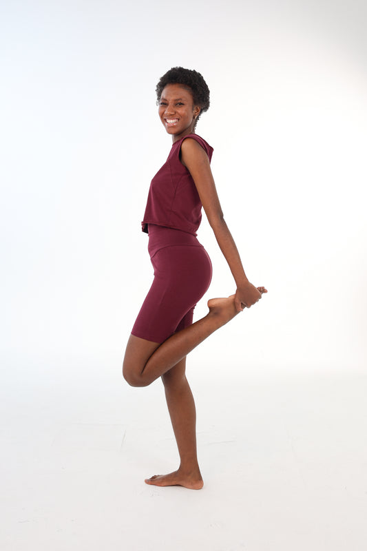 The Midi Shorts - Maroon