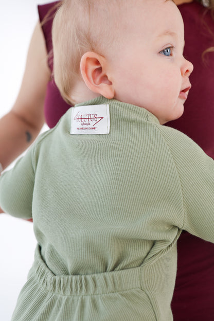 The Winter Romper - Sugar Snap Pea Green