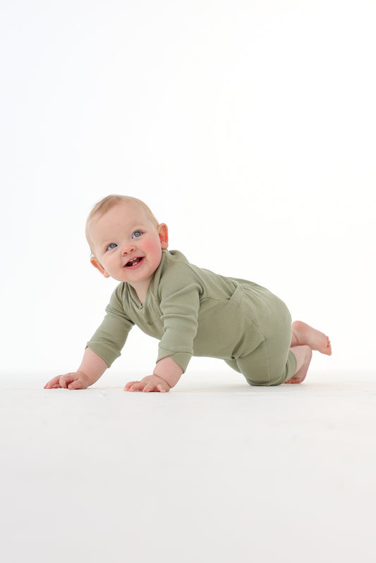 The Winter Romper - Sugar Snap Pea Green