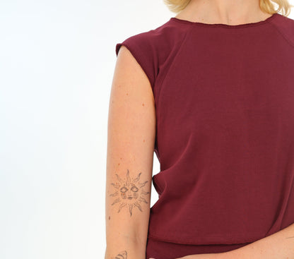 The Raglan Tank - Maroon